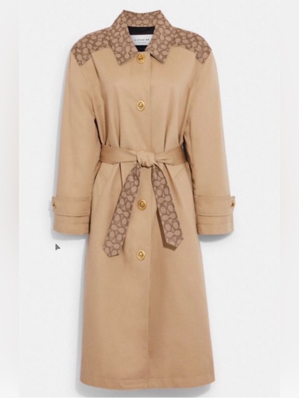 Coach Signature Trench Coat Women’s M Classic Khaki Belted NWT